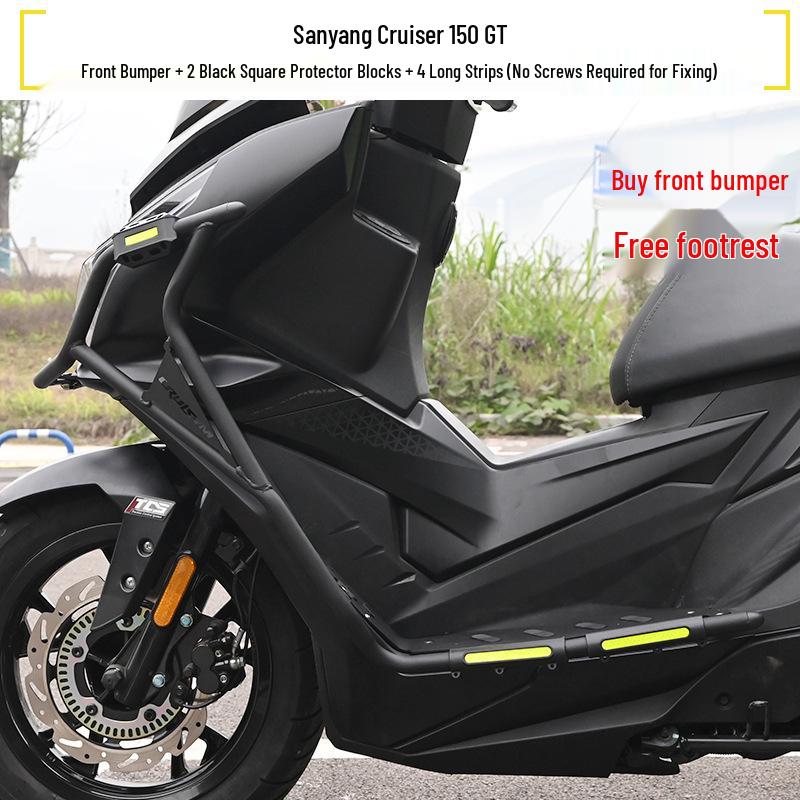 SYC Cruiser 150/GT Motorcycle Exhaust Guards & Folding Backrest Luggage Rack