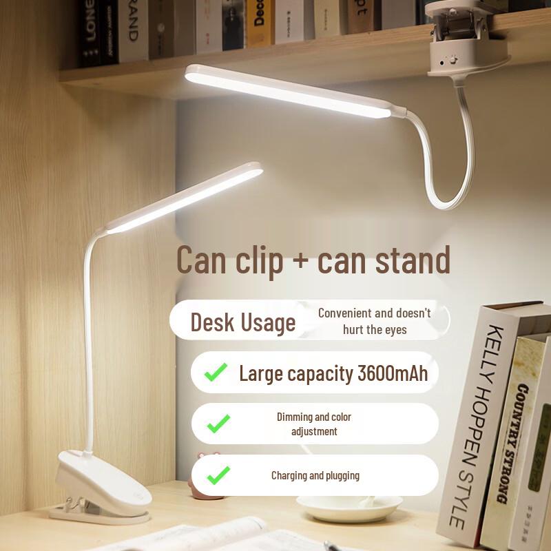 Rechargeable Clip-on LED Desk Lamp for Study and Bedside