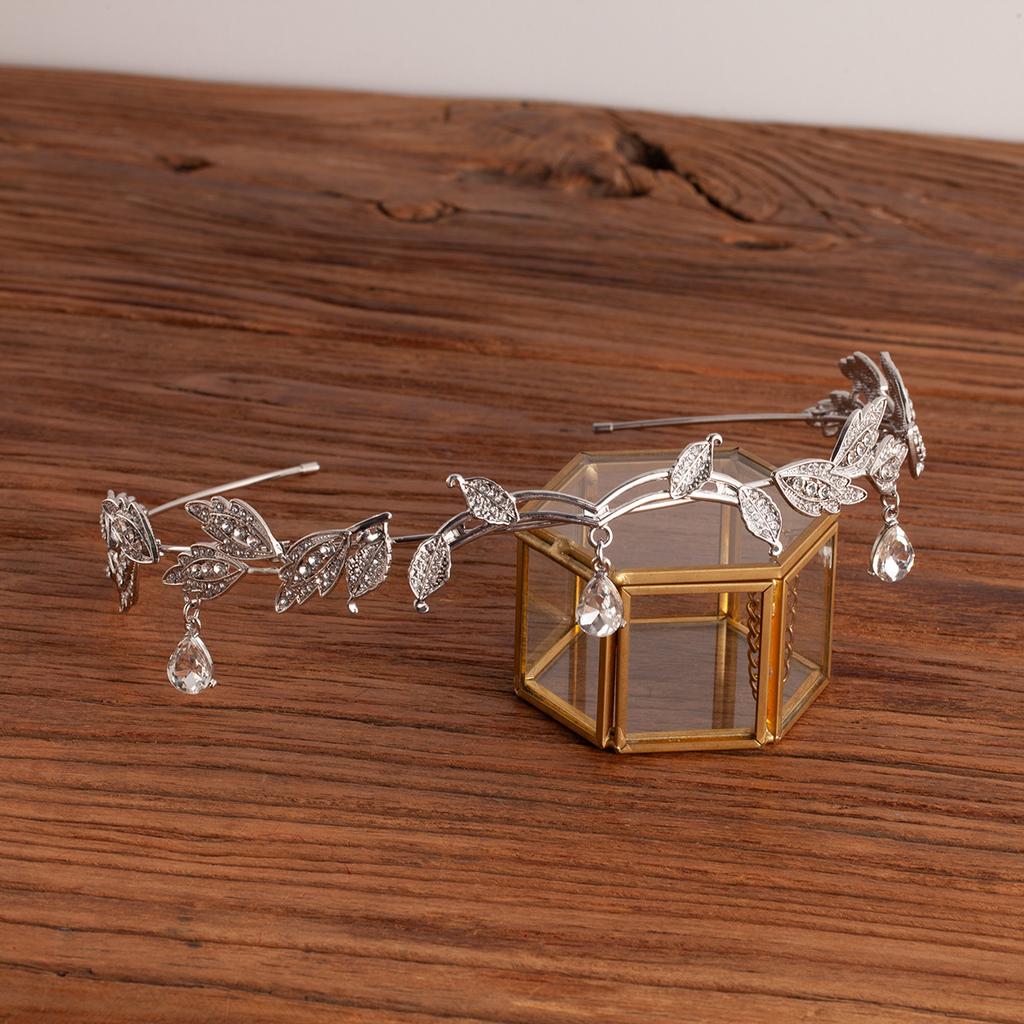 Fairy Advanced Sense of The Drilling Leaves Wisiorek na brwi Mori Bridal Ozdoby na czoło Liście Kropla wody Opaski do włosów Nakrycia głowy Kobieta