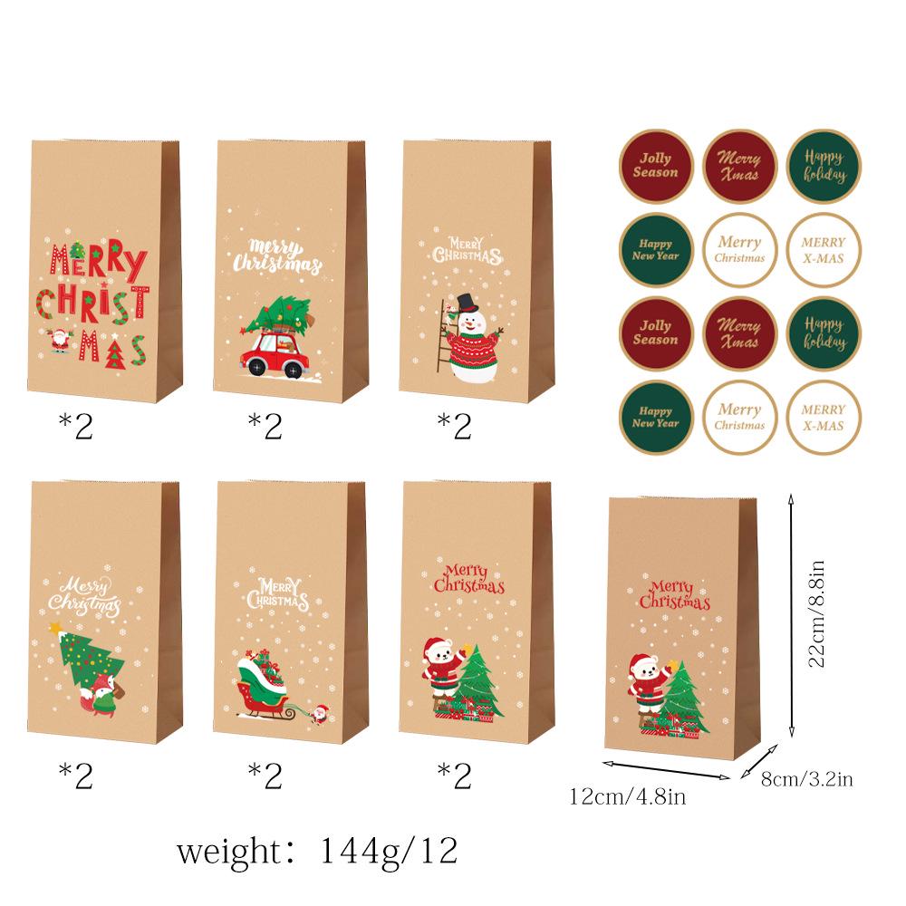 Plochá papírová dárková taška na Štědrý den