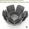 6 Pcs Pot and Pan Protectors Non-woven Pot Dividers Pad 3 Sizes Pans Separator Pads for Protecting Separators Pads Cookware