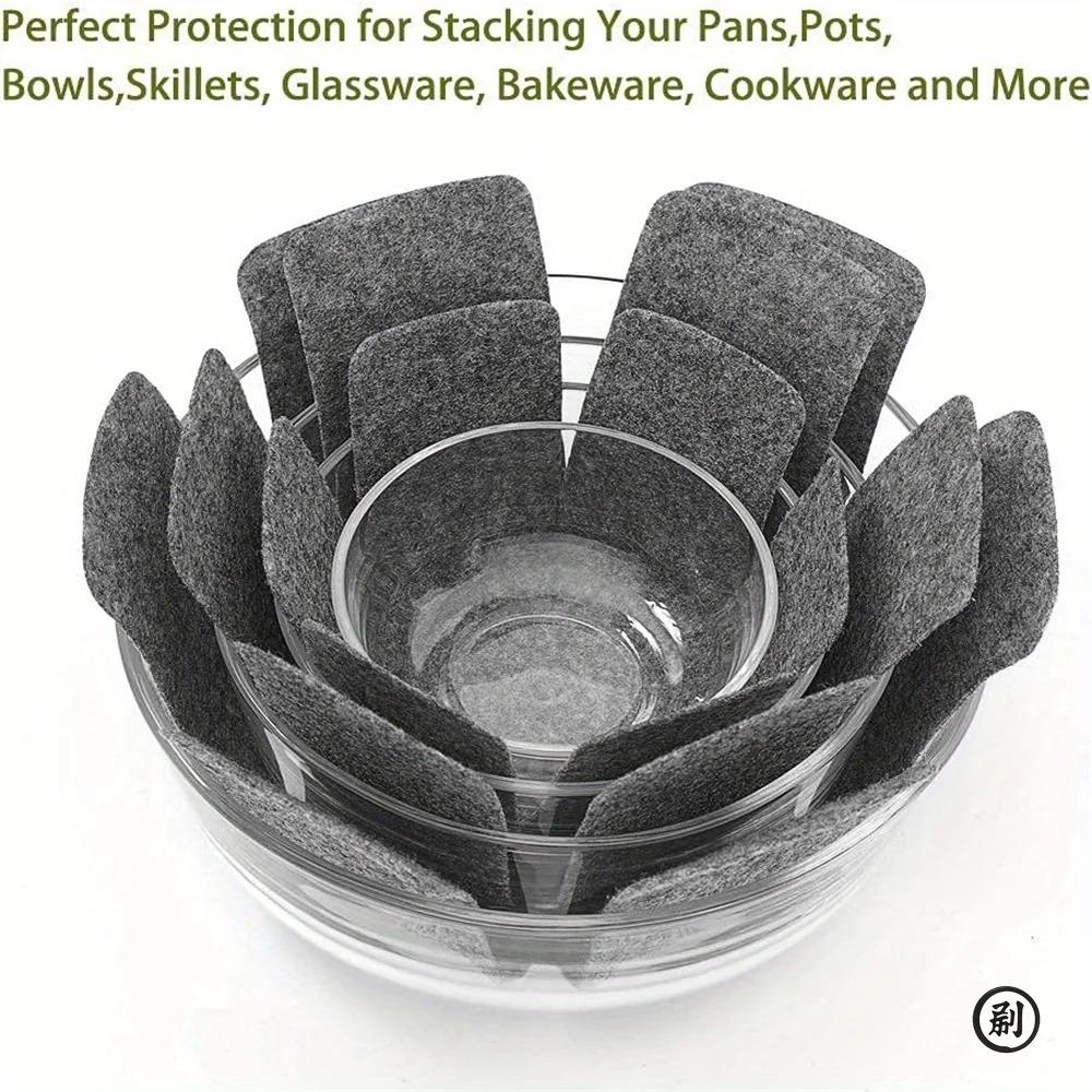 6 Pcs Pot and Pan Protectors Non-woven Pot Dividers Pad 3 Sizes Pans Separator Pads for Protecting Separators Pads Cookware