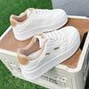 2025 Summer Girls' White Casual Breathable Running Shoes - Versatile Thick Sole Dad Sneakers