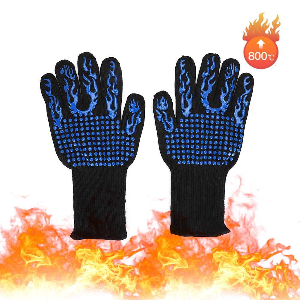 800 Grad Celsius  1482 Grad F Hitzebeständige Brandschutzhandschuhe Flammhemmend Rutschfest für Mikrowellenherd BBQ Backen l