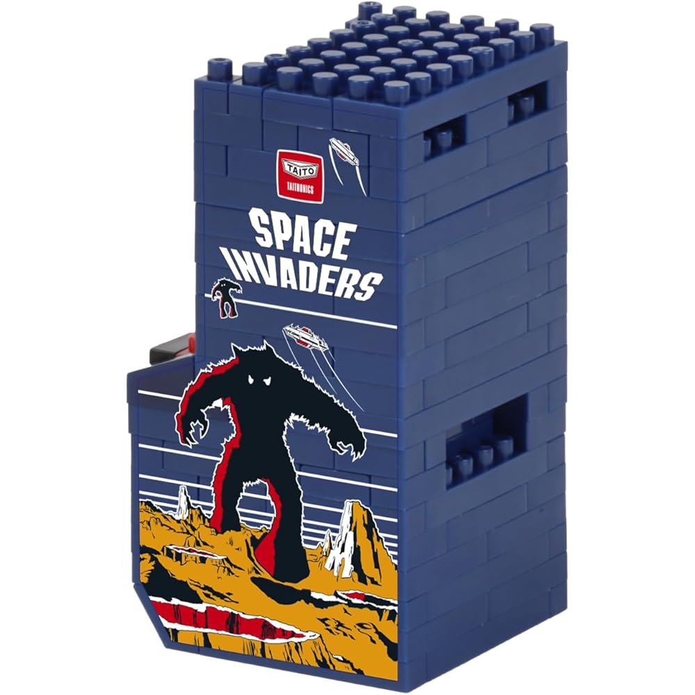 Kawada Nano Block Space Invader Upright Cabinet 2x10.5x18 Cm for Ages 12 and Up Interior Hobby Building Set