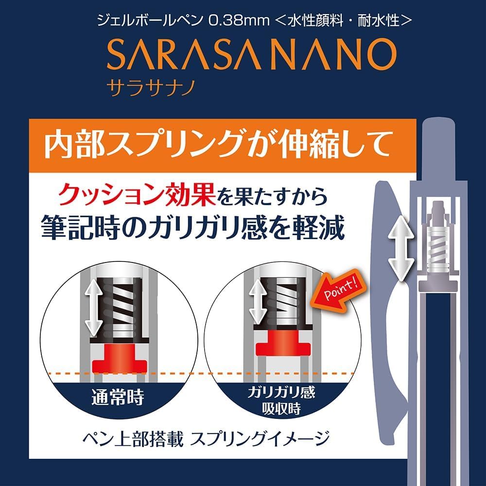 Zebra Sarasa Nano Gel Ballpoint Pen, 0.38mm, Red, 3-pack, P-JJX72-R3-AZ