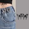 Creative Fashion Accessory 1 Pair Pant Waist Tighteners, Metal Butterfly Star Decorative Jeans Button Bag Buckle Pins, Adjustable No-Sew Pants