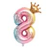 Balon Folie Număr Curcubeu 32 Inch Balon Digital Mini Număr Balon Folie Metalică pentru Petrecere Zi de Naștere Nuntă Decor Fundal
