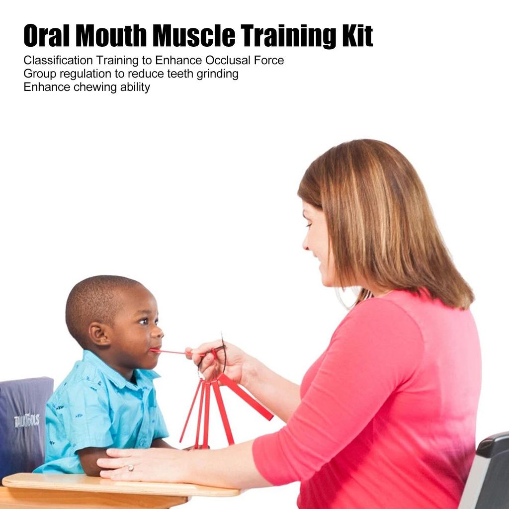 Oral Muscle Training Kit 7 In 1 Textured Portable Edible Plastic Tongue Mouth Exercise Tool for Dysarthria Dysphonia