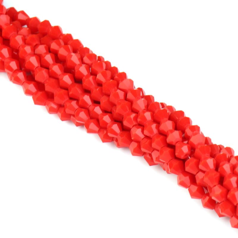 Apx 95pcs/Strand 4mm Shiny Crystal Beads Bicone Beads Faceted Glass Beads Loose Spacer Beads for Bracelet DIY Jewelry Making