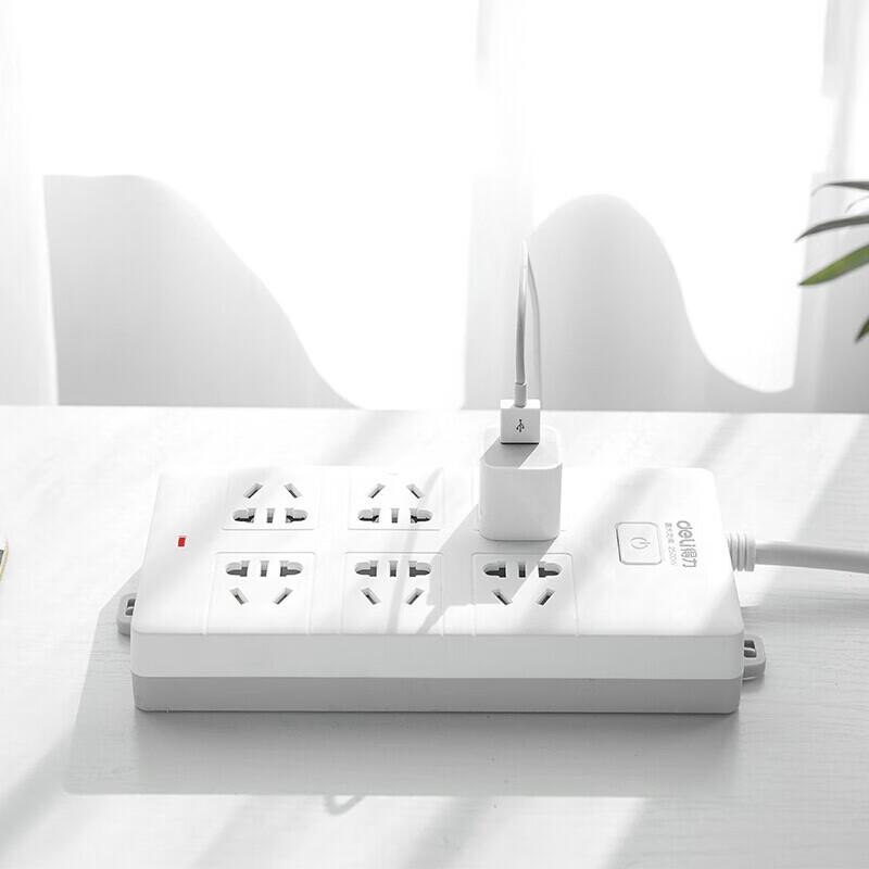 Deli 18260-02 Safety Power Strip CN plug (adapter included)