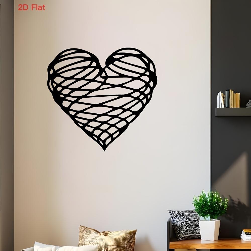 1pc Black Metal Heart Wall Art Modern Minimalist Iron Home Decor Intricate Design Elegant Valentine Gift for Couples Durable Bedroom Living Room