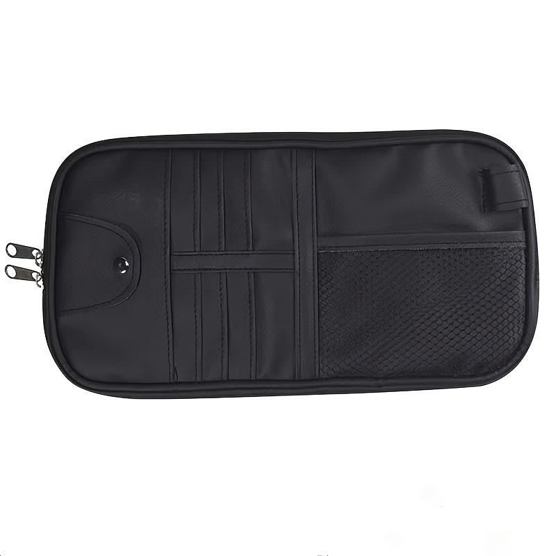 1-Piece Multifunctional Car Sun Visor Storage Bag With Zipper, Used For Storing Cards, Driver's License