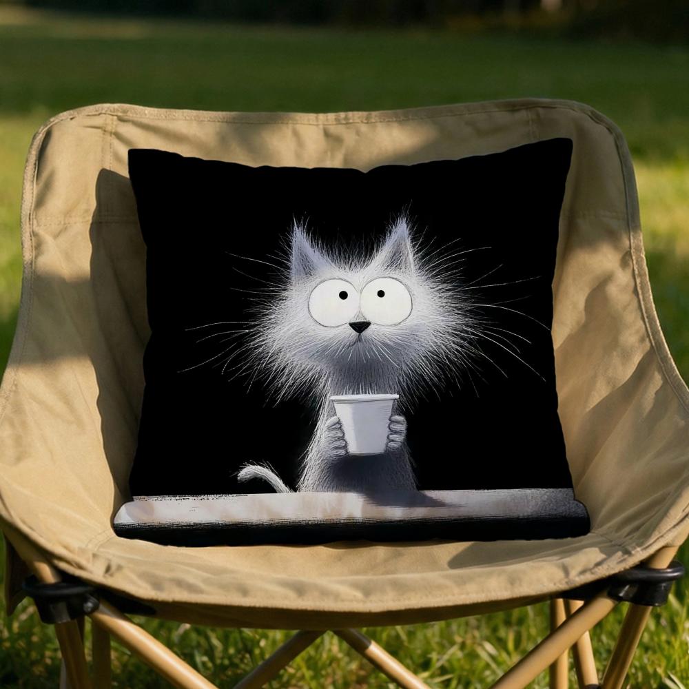 Modern cat Cushion Cover Soft Reversible  Durable Pillow Cover  MultiScene Use for Home  Car Daily Comfort