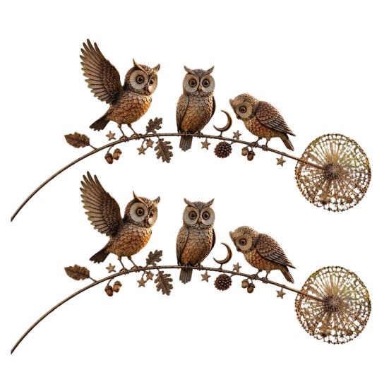 Gedenk-Gartenstecker Tierstecker, Rustikale Hofkunst-Dekorationen mit Löwenzahn-Akzent, Metall-Außen-Deko-Skulptur für Rasen Terrasse Blumenbeet