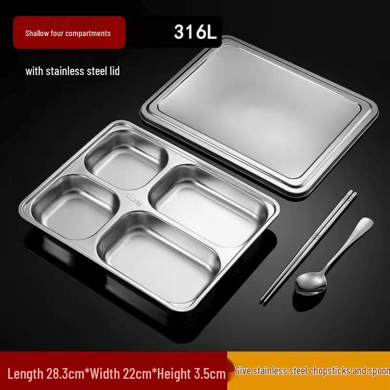 Extra Thick 316 Stainless Steel Divided Lunch Box