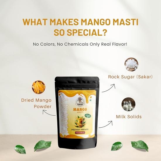 TAWNY Mango Masti Instant Premix Powder | Mango Flavoured Refreshing Drink | Ready in a Minute | Summer Drink Mix (Pack of 3)