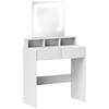 Storage Dressing Table With Led Light Mirror White