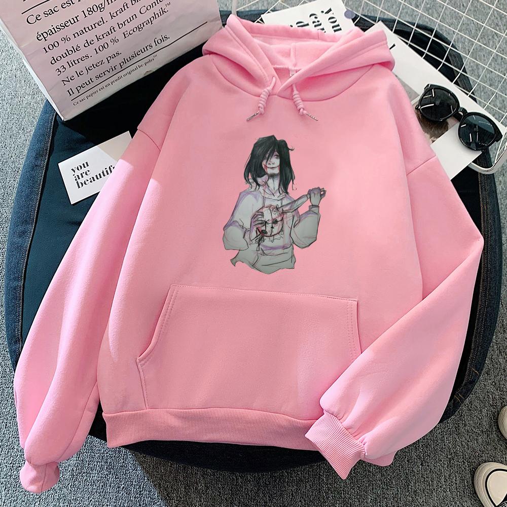 Jeff The Killer Virtual Characters Printed Hoodies Women Casual Cartoon Graphic Sweatshirts Hooded Fleece Autumn Winter