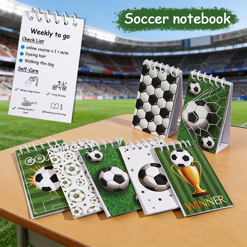 10Pcs Mini Soccer Spiral Pocket Notebooks for Kids Boys Football Birthday Party Favors Pinata Filler Christmas Gift Stationery