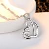 Elegant Double Heart Pendant Necklace - Frosted Women's Accessory