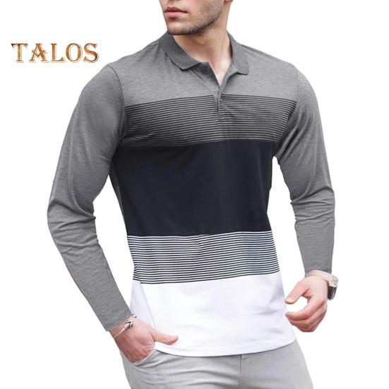 Otoño Primavera Hombre Top Cuello Vuelto Jersey Elástico Manga Larga Estampado a Rayas Largo Medio Fitness Negocios Uso Diario Camisa