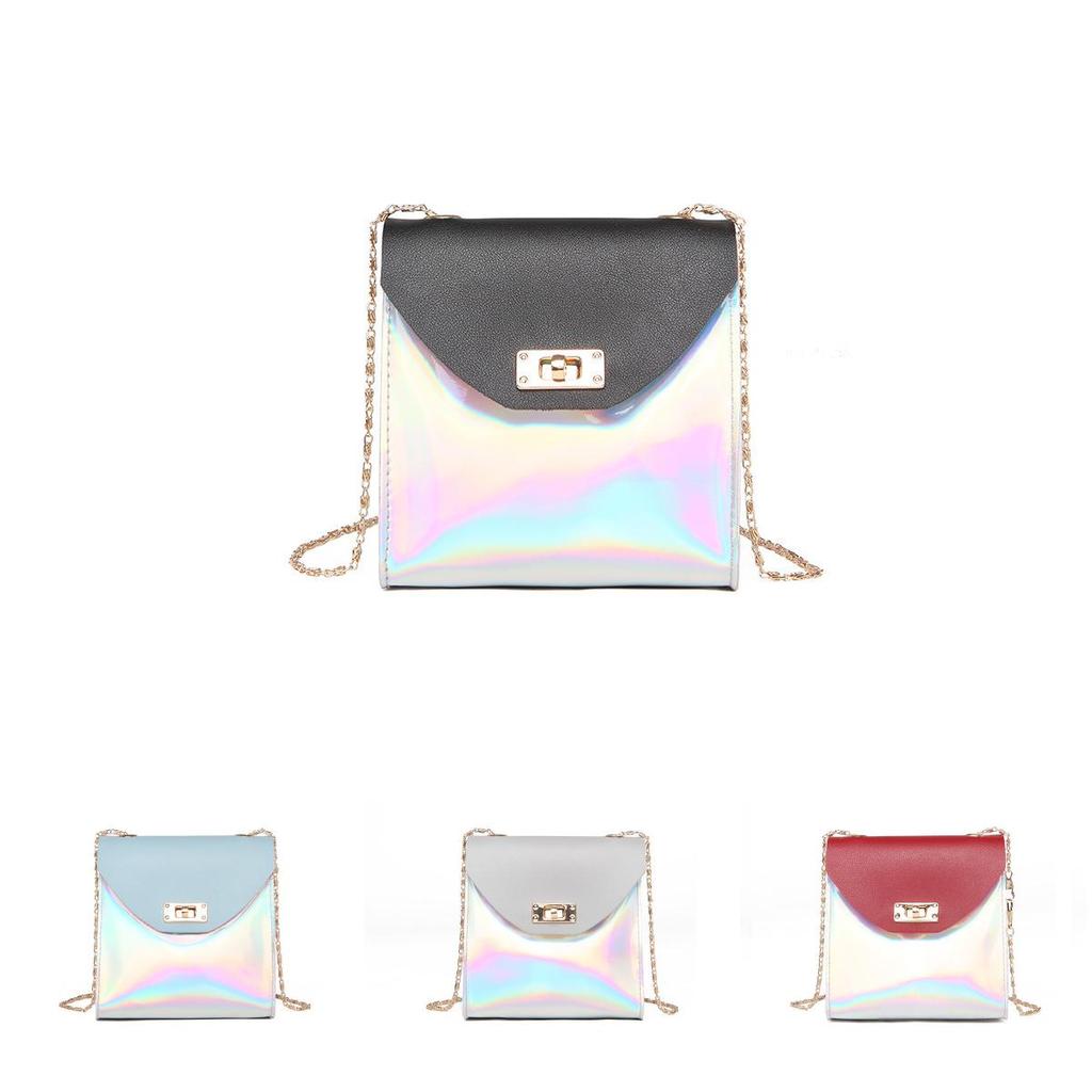 Elegant Fashion Women Mini Chain Bag With Laser Clear Design Shoulder Handbag