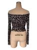 Sexy One-Shoulder Long Sleeve T-Shirt Leopard Mesh Tops Sexy Hottie Versatile Closet Essential Fashion Items Shirt