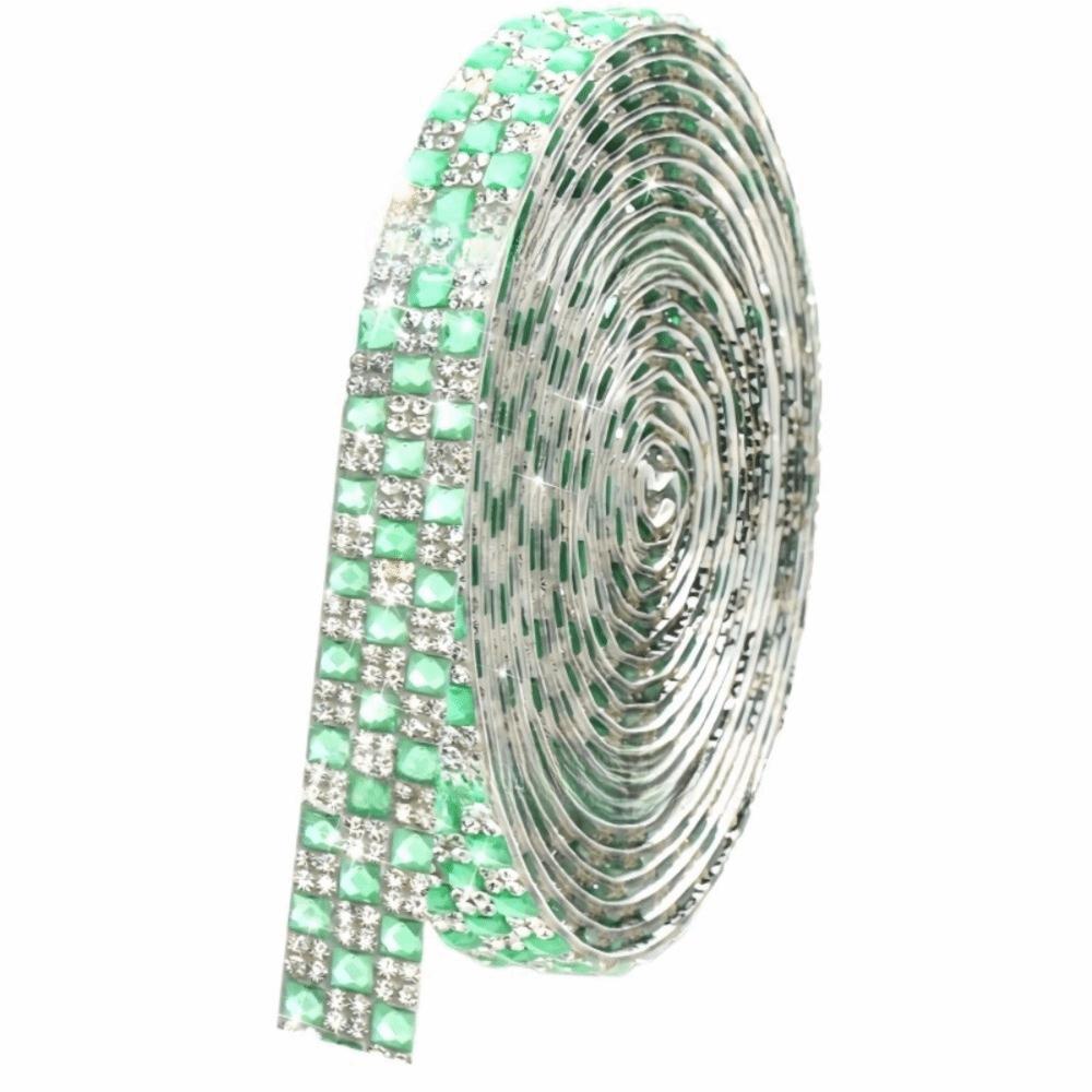 1Yard Self Adhesive Crystal Rhinestone Sticker 1.2cm Width Crystal Motif Diamond Ribbon Adhesive Diamond Multicolour
