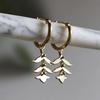 Vintage Leaf Hollow Earrings Geometric Creativity Silver Color Dangle Earrings For Women Jewelry
