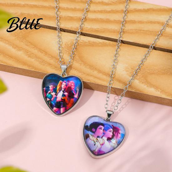 Heart Necklace Korea Pop Pendant Anime Movie Hunters Design Jewelry