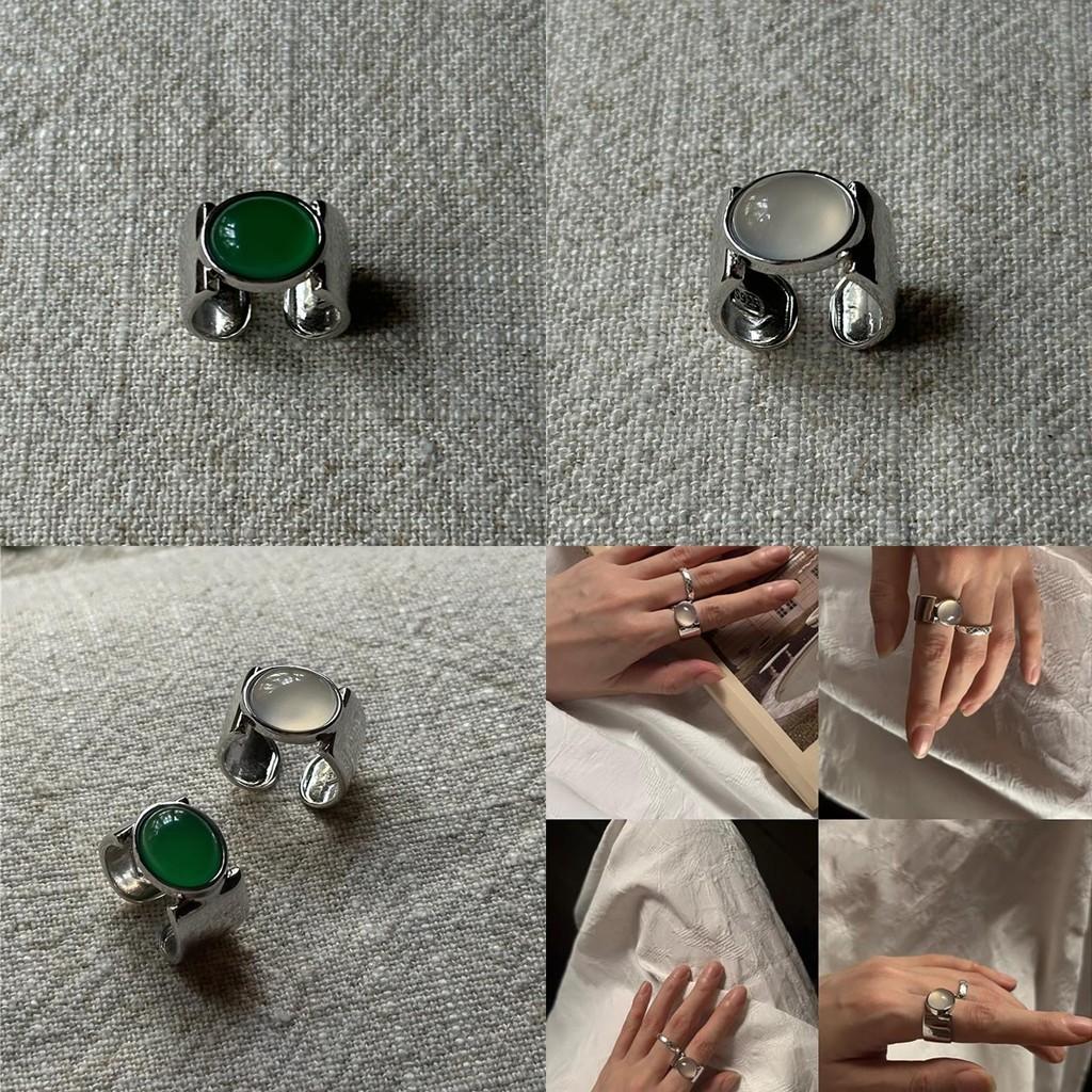 Stylish Wide Band Open Ring For Women Crafted With Exquisite Agate And Copper