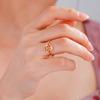 Vintage Triple Spiral Symbol Ring For Women Elegant Party Jewelry Gift