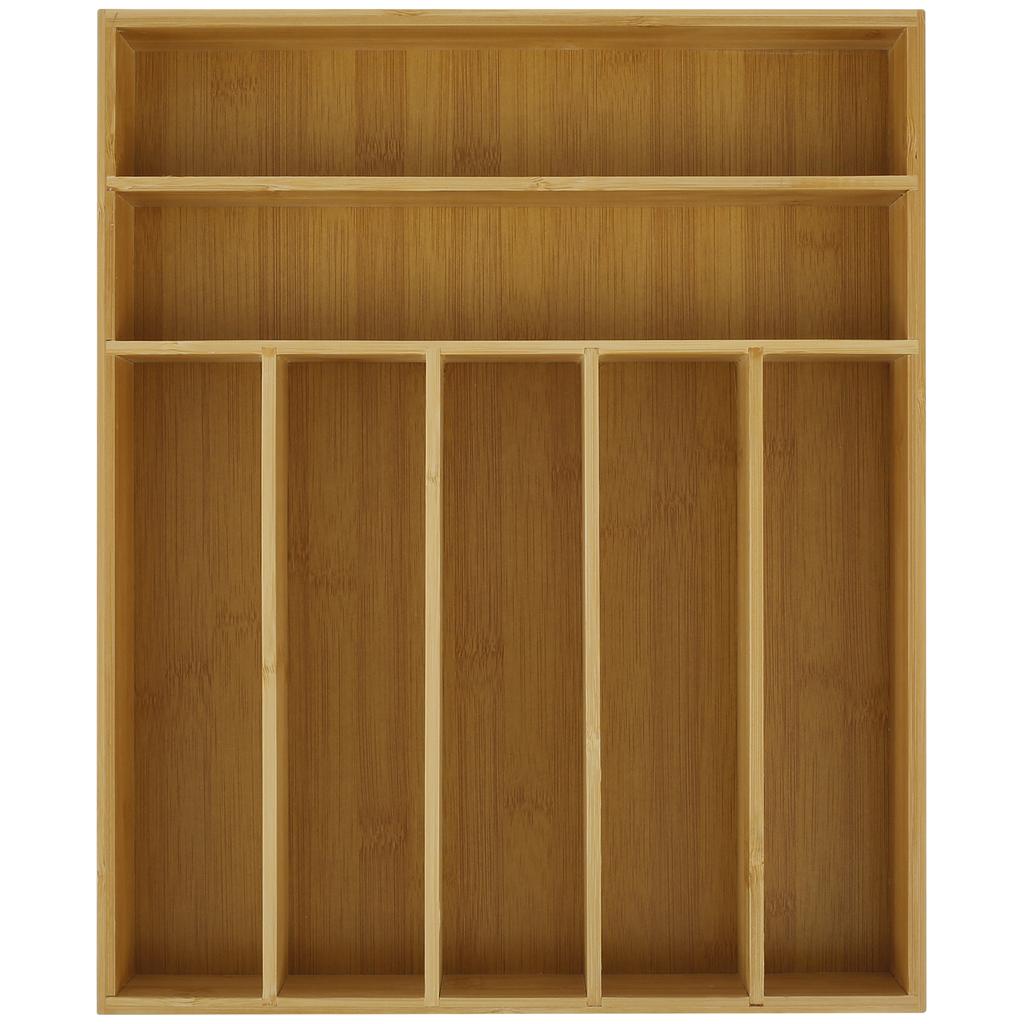 Expandable Drawer Tray Cutlery Organizer Kitchen Silverware Utensil Flatware Cutlery Spoons Knives Bamboo Storage Tray