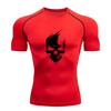 Men's Compression Fitness T-Shirt, Stylish Spiky Skull Print
