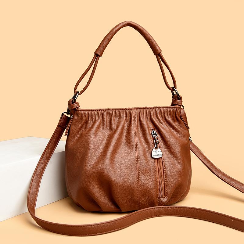 Retro Crossbody Single-shoulder Bag Large Capacity Simple and Fashionable Hand-held Bucket Bag