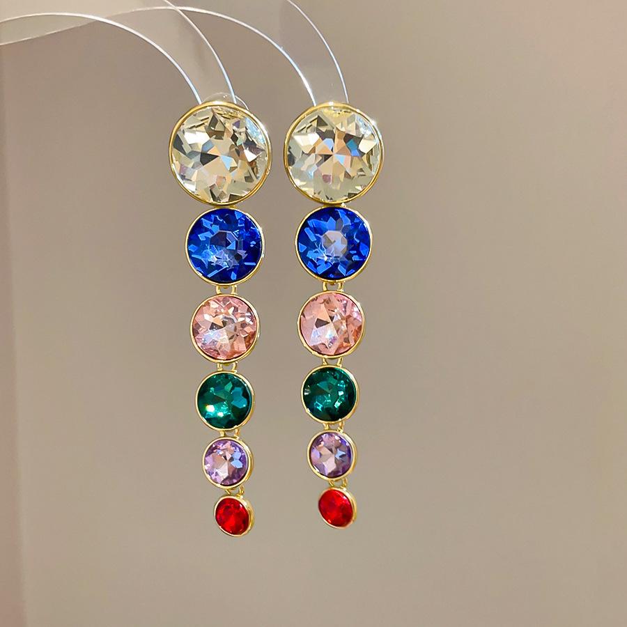 Rhinestone Tassel Stud Earrings - Vintage Court Style Fashion Jewelry for Women