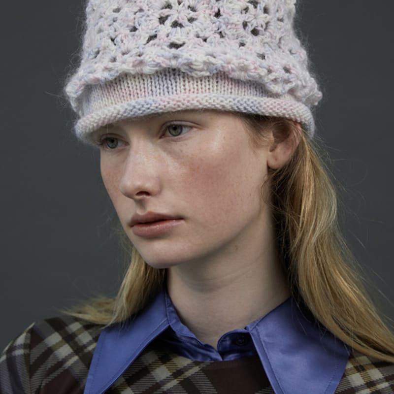 AWESOME NEEDS HANDICRAFT KNIT BLOOM HAT_COTTON Candy