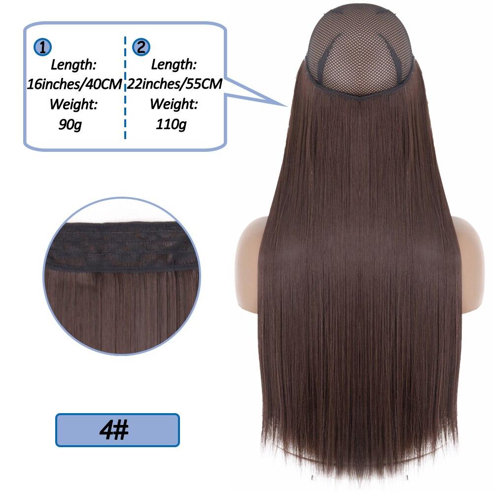 MERISIHAIR No Clips In Natural Hidden Secret False Hair Piece Synthetic Hair Extension Long Straight Fish Line Hair Pieces