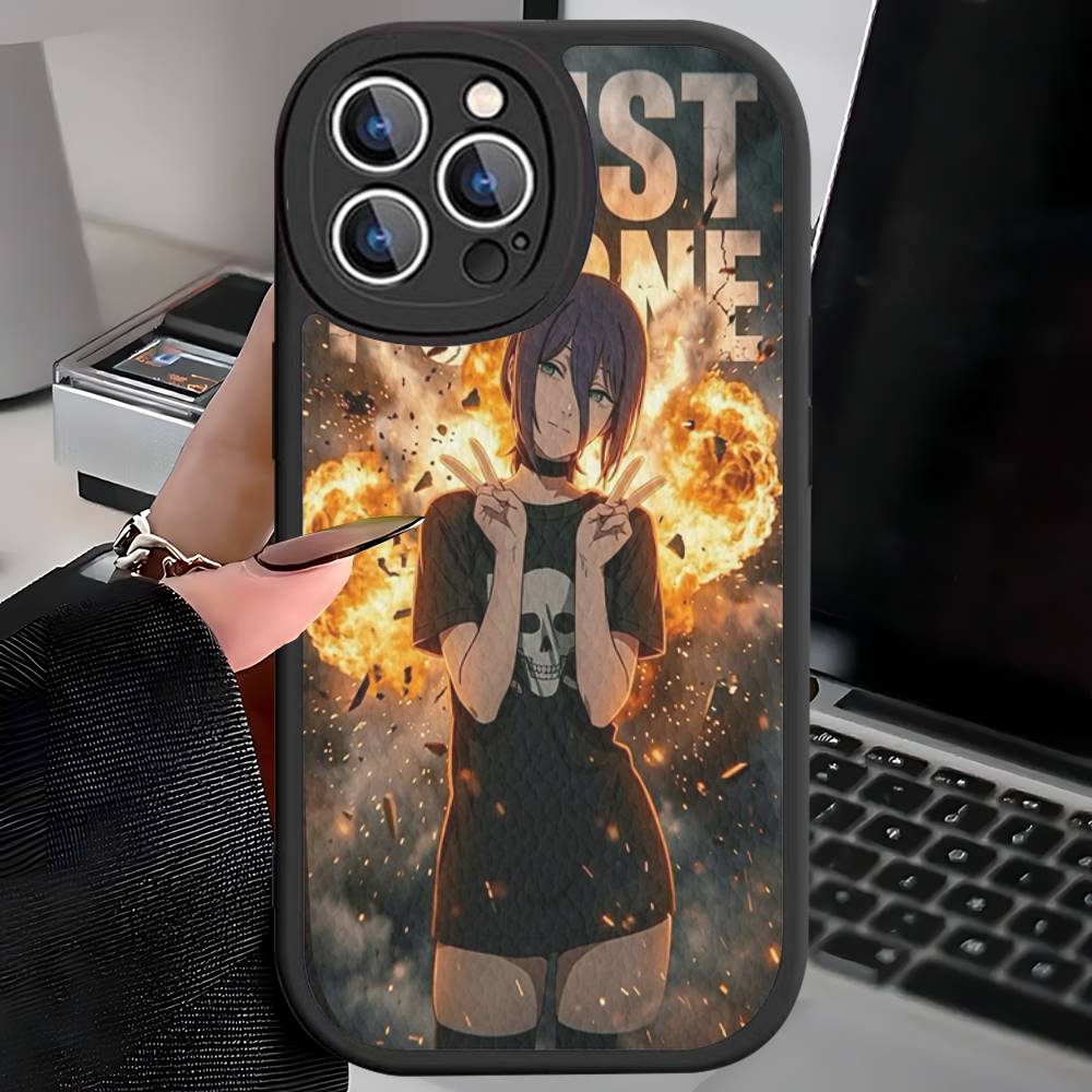 Chainsaw Man The Movie Reze Arc Leather Phone Case For iPhone 16 15 14 17 Pro Max 11 12 Mini Plus Soft Shell