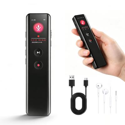 Compact Voice IC Long Recording 64GB Large 30 Hours Continuous AVR Timer Playback Speed Noise Password MP3 Player Bluetooth Ideal for and Earphone