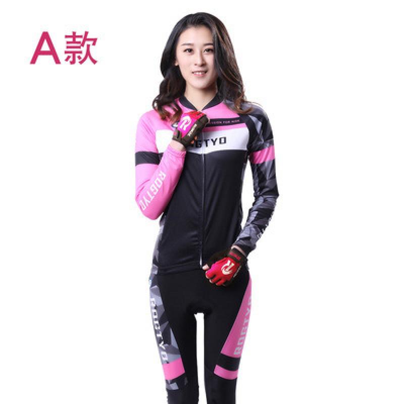 Womens Long Sleeve Cycling Jersey Pants Set Mountain Bike Riding UV Protection Windproof