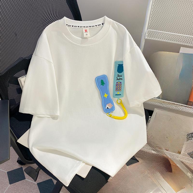 Large-sized Short-sleeved T-shirts with A Sense of Design, Three-dimensional Outfits for Men and Women M