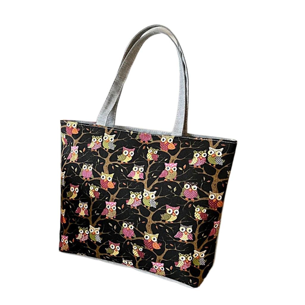 Embroidery Shoulder Bag Vintage Style Tote Bag Womens Handbag Lady Zipper Shopping Bag Travel Purse for Vacation Party Summer