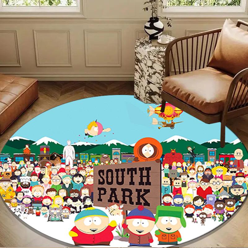 South Friends Adventure Round Rug for Livingroom,Bedroom, Palyroom, Chair Rug, Area Rug, Circle Carpet, Large Size Fan Christmas Gift