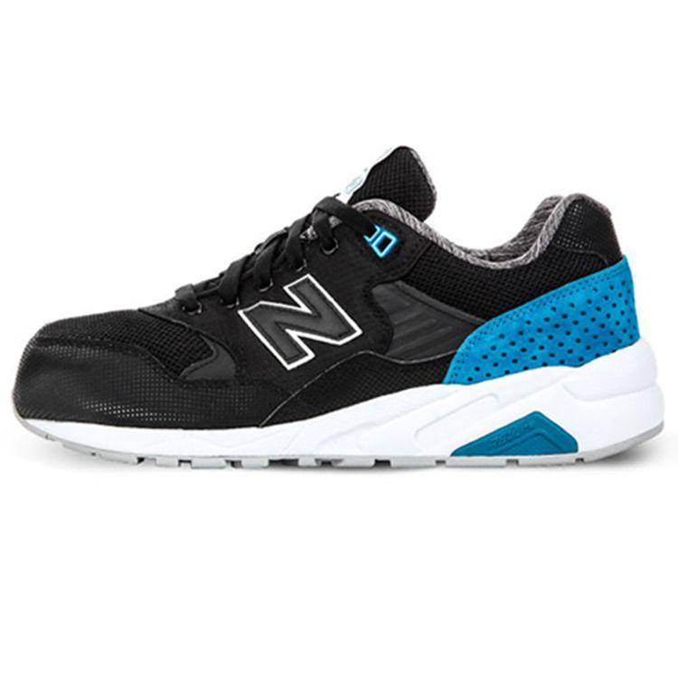 

New Balance Unisex 580 Retro Fabric Suede Low-Top Marathon Running Shoes Comfortable Breathable Lifestyle Casual Sneakers Black Blue MRT580MN 37