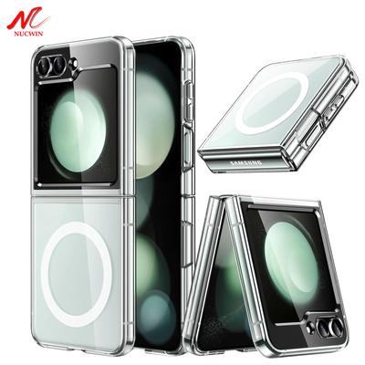 Luxury Transparent PC for Magnetic Case for Samsung Galaxy Z Flip 8 7 6 5 4 3 ZFlip8 Ultra Thin PC Wireless Charger ZFlip7 Cover