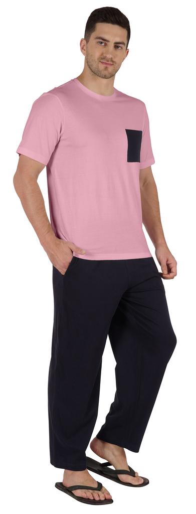 Inkmeso Solid Cotton Pajama Set  Half Sleeve Shirt With Pajamas  Loose fit 2 Pc Nightwear Pj For