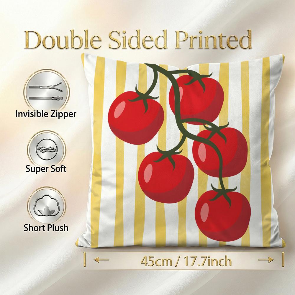 Pattern Tomato Print Cushion Cover 1Pcs Decorative Covers Soft Cushion Case For Sofa Couch Decor 40X40 45X45 Pillowcases