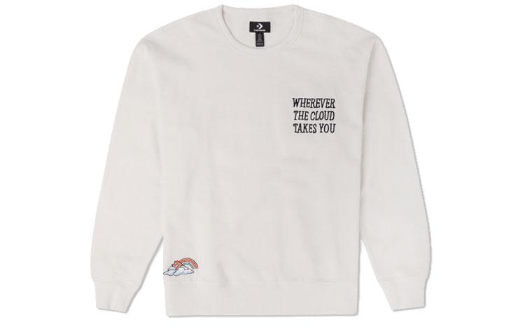 Converse Sweatshirts Men s White Crew Neck Moderate Regular 10025828-A01 2XL